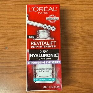 L'Oreal Revitalift Derm Intensives Eye Serum - 2.5% Hyaluronic + Caffeine NEW